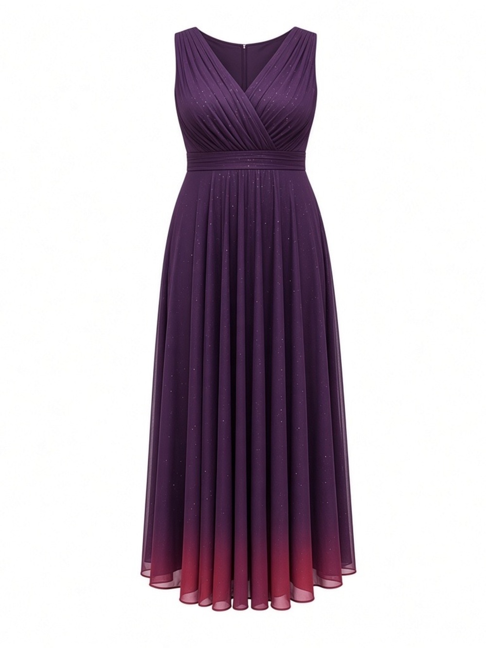Sleeveless Purple Evening Dress